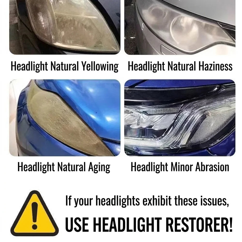 Headlight Polishing Paste Kit: Polishing Compound, Sponge & Blue Cloth, Removes Scratches, Oxidation, Restores Clarity, 1Set Oasis Select