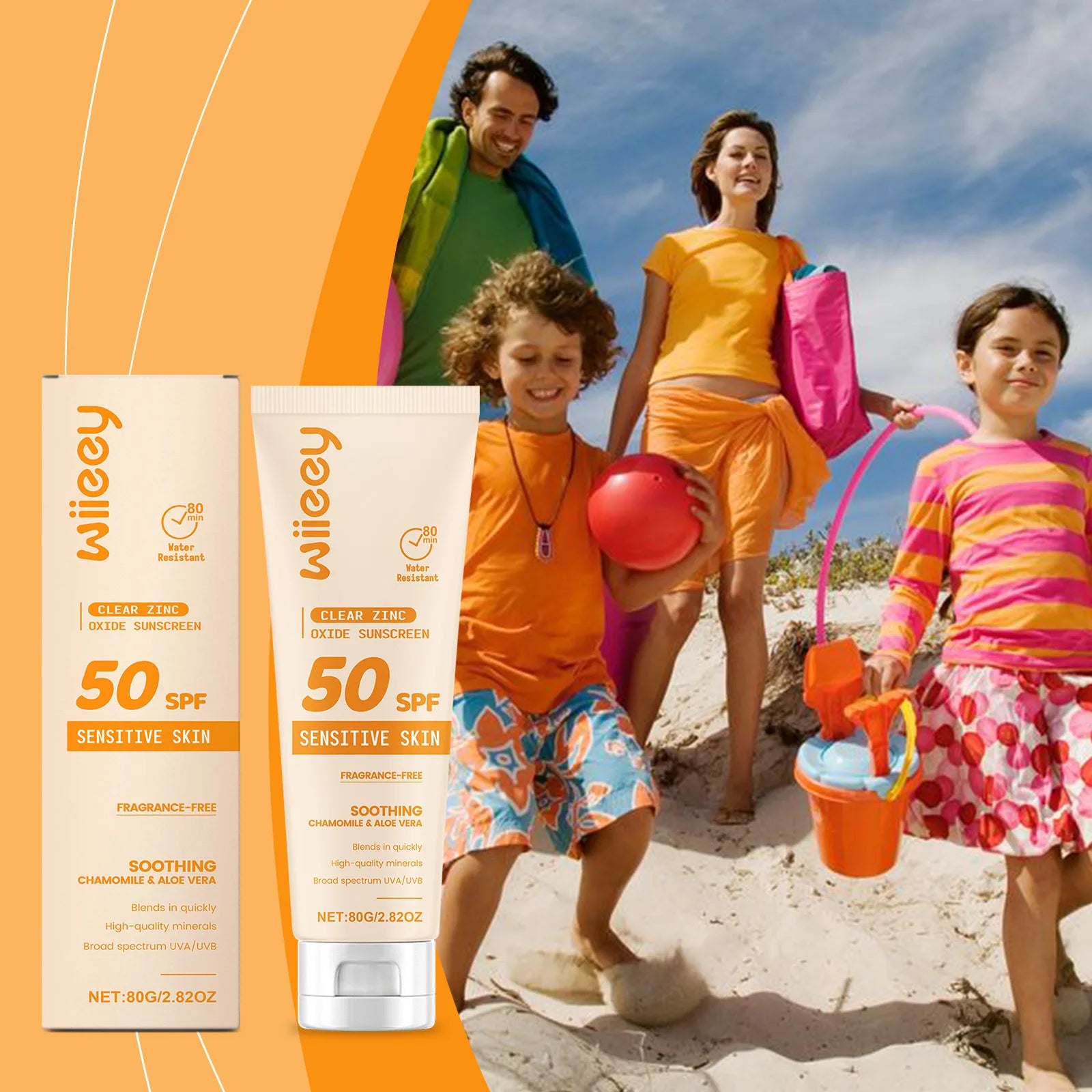 SPF 50+ Children Mild Sunscreen Cream Not Irritating Prevent UVA/UVB Sunburn Refresh Moisturize Nourish Children Sunscreen Cream Oasis Select