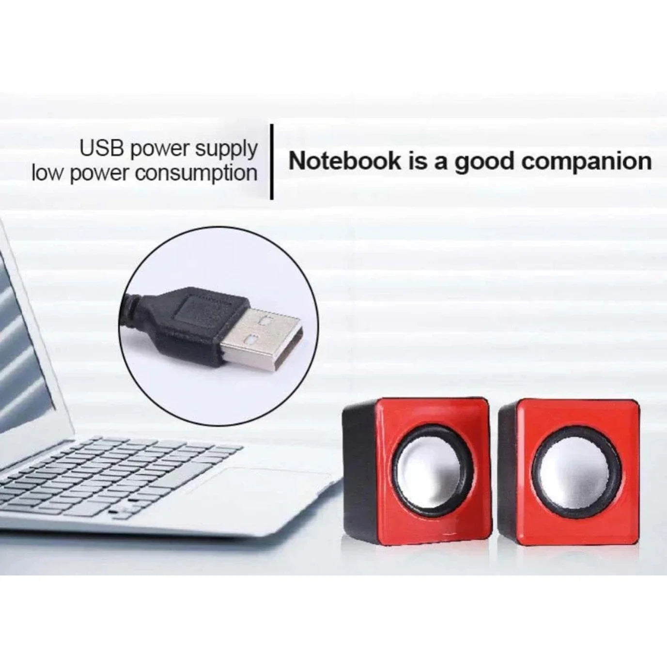 AyeBeau Mini USB Computer Speakers – 2.0 Stereo Desktop PC
