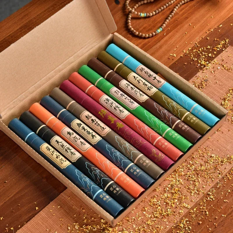11 Fragrances Available with Gift Box in 20g Cans Approximately 40pcs/can Natural Linear Sandalwood Stick Incense Long-lasting Oasis Select