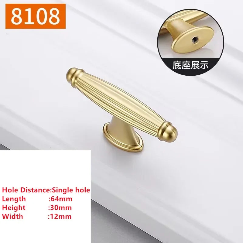 Pearl Gold Aluminum Cabinet Drawer Handle & Furniture Knob