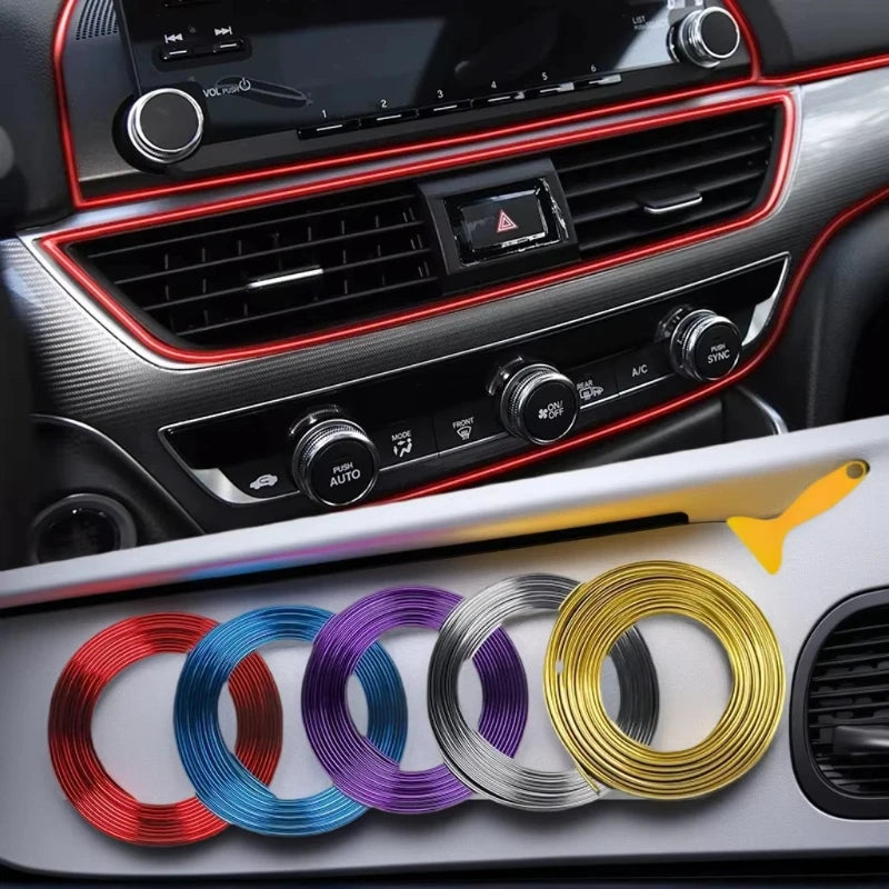 1/2pcs Universal Car Moulding Decoration Flexible Strips 5M Interior Auto Mouldings Car Cover Trim Dashboard Door Car-styling Oasis Select