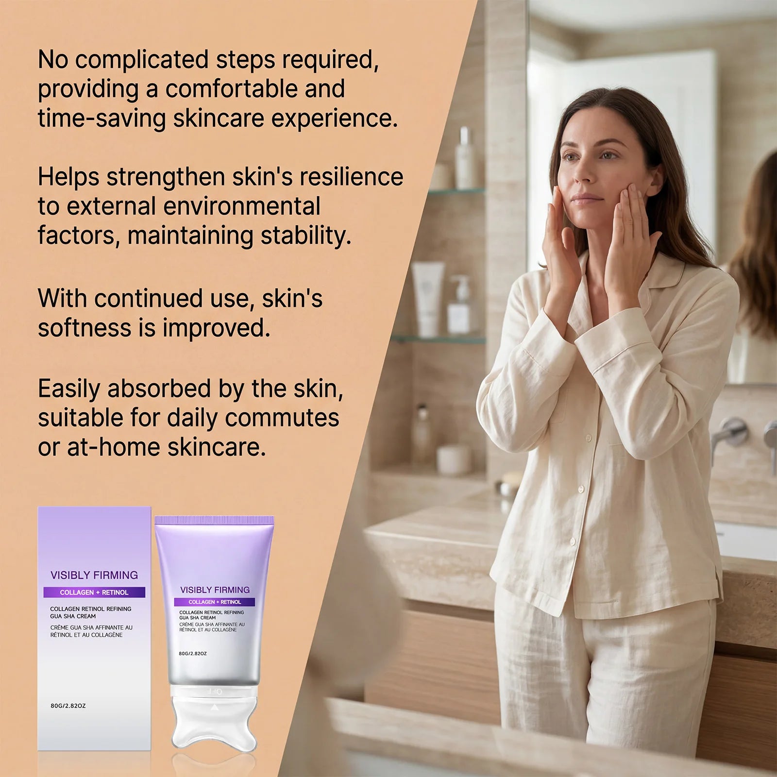 Instant Lifting Face Cream Sculpting Contour Gua Sha Cream Retinol Collagen Lift Sagging Skin Face Cheek Neck Scraping Therapy Oasis Select