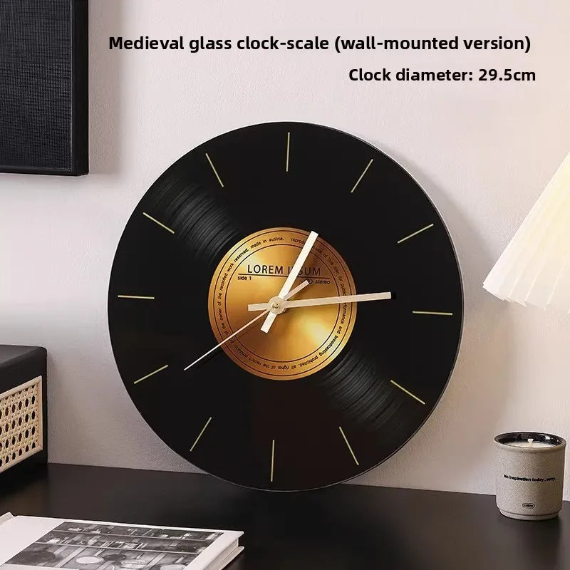 Mid Ancient Retro Vinyl Record Desktop Clock Decoration Living Room