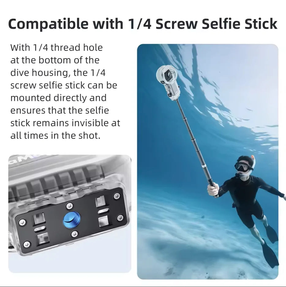 AMagisn Invisible Dive Case for Insta360 X5/X4 – 60m Waterproof