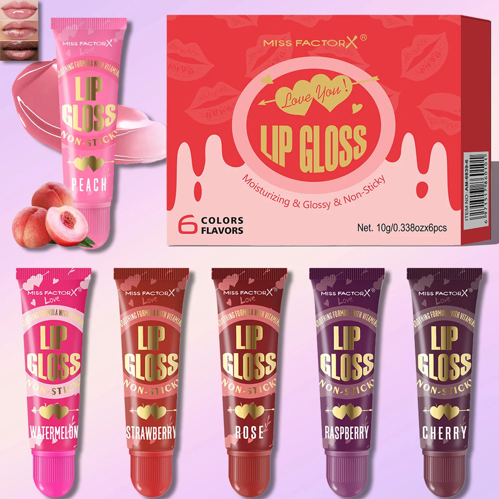 6-piece Moisturizing Lip Oil Set - Long lasting Gloss Effect, Portable Travel Kit, Thanksgiving and Christmas Gift Oasis Select