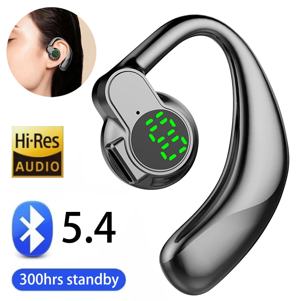 Wireless Headphones Bluetooth 5.4 Ear Hook Earphones with Microphone Handsfree HD Call Noise Cancelling Headset for Driving Oasis Select Default Title