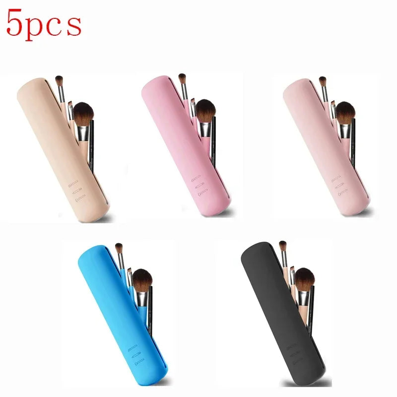 5 3 Silicone Makeup Brush Storage Bag Waterproof Travel Holder