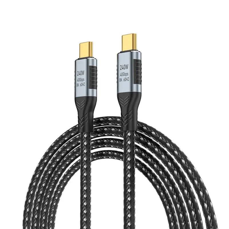 1m 1.8m 240W 5A Fast Charing Cable USB4 40Gbps USB C Thunderbolt 3 Data Line 8K60Hz Display for Type-C Laptops PC Docking Device Oasis Select