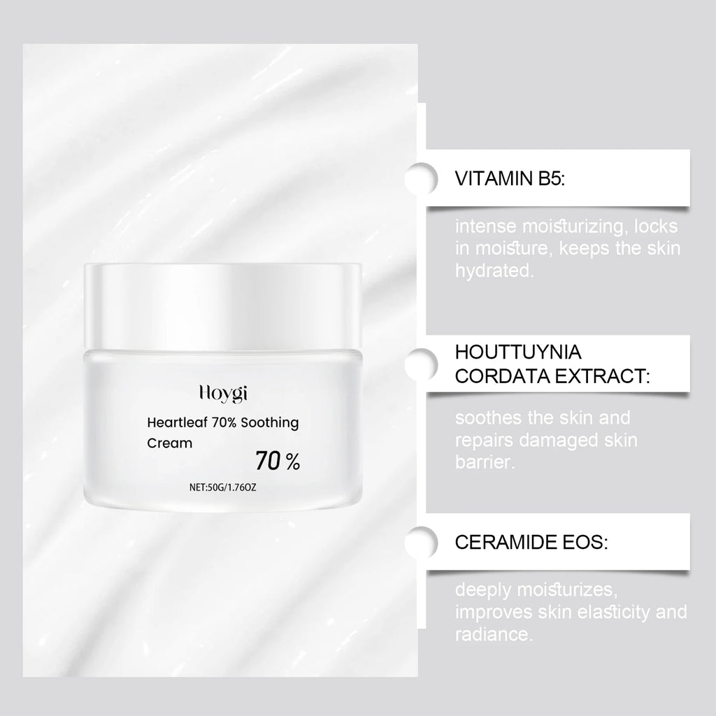 Heartleaf 70% Soothing Cream – Ceramide & Aloe Moisturizer Facial Soothing Cream Oasis Select