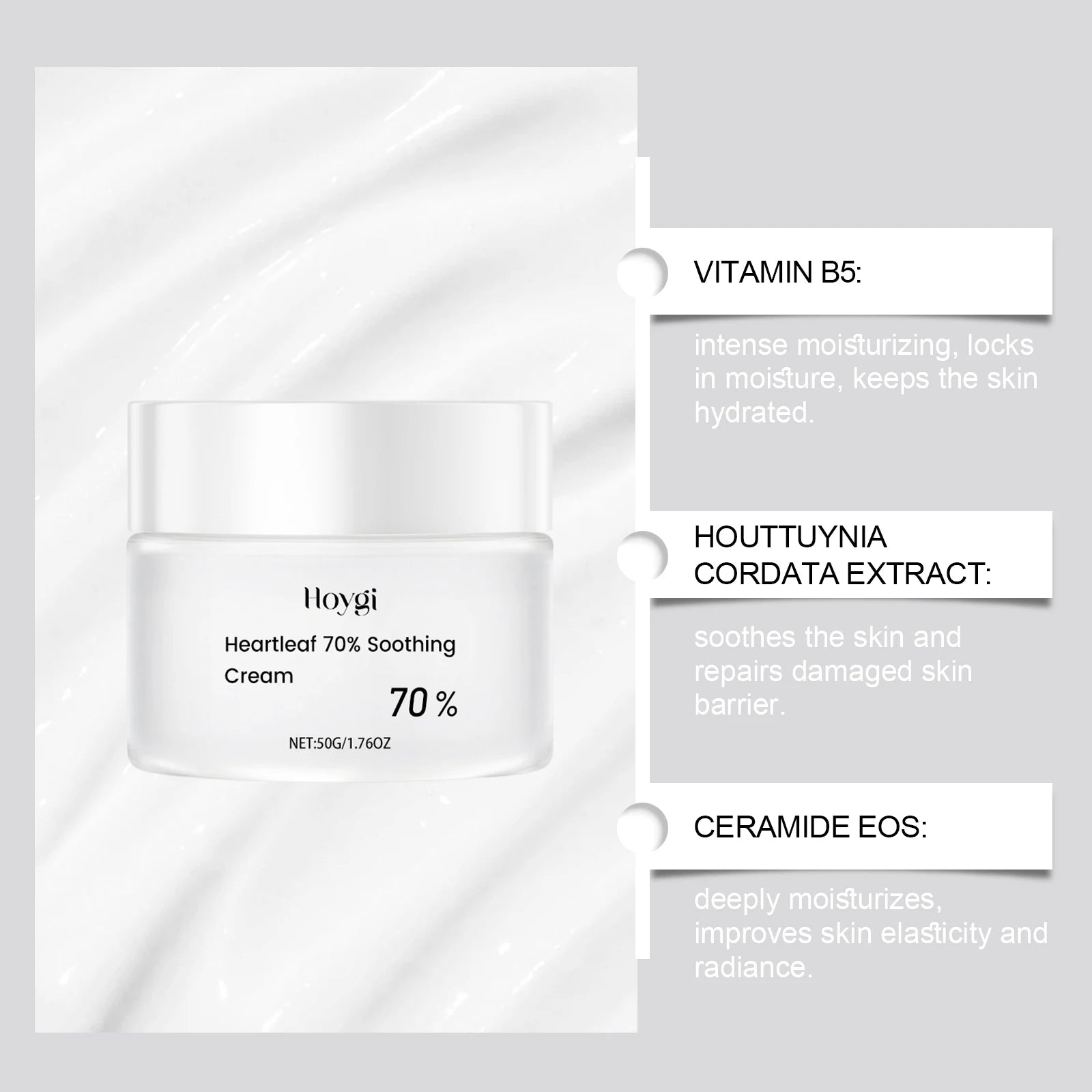 Heartleaf 70% Soothing Cream – Ceramide & Aloe Moisturizer Facial Soothing Cream Oasis Select