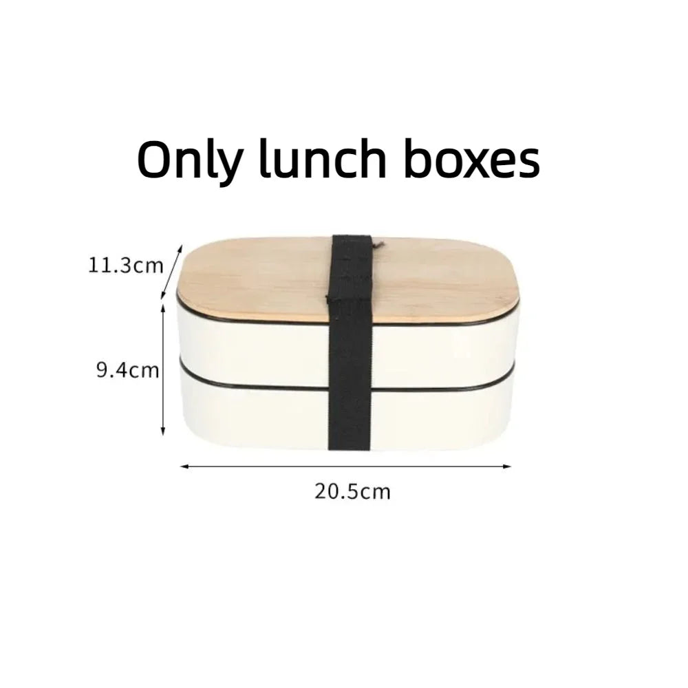 Stackable Bento Box with Utensils 1200ML All-in-One Meal Prep Compartment Lunch Containers Leak Resistant Lunch Box Oasis Select White-B