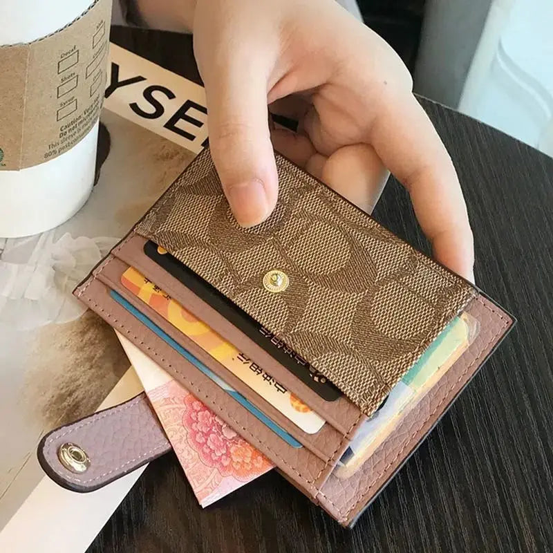Monogram Ultra-Thin Card Holder Mini Envelope Wallet for Women