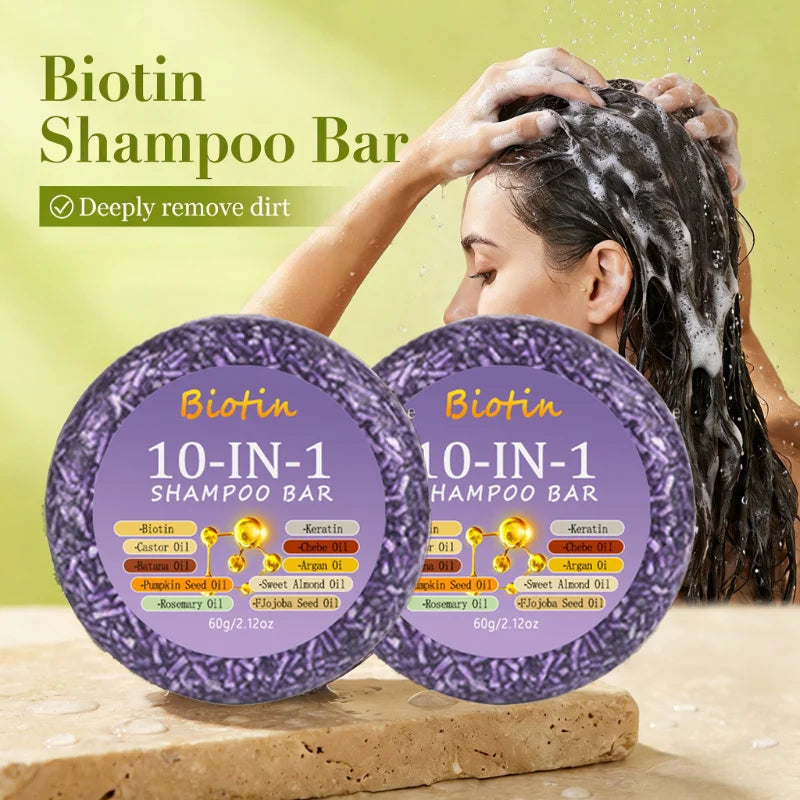 2PCS10-in-1 biotin shampoo soap, rich in biotin and keratin extract, deeply cleanses hair Oasis Select Default Title