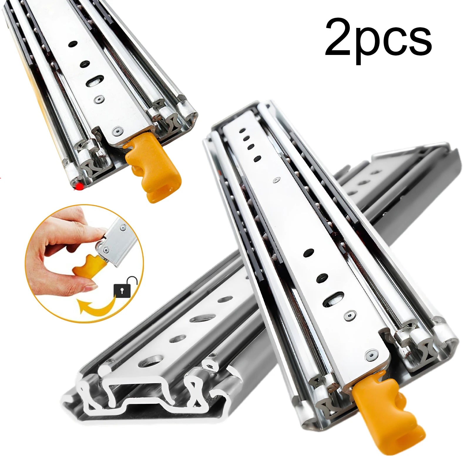 44" Heavy Duty Locking Drawer Slides Full Extension Ball Bearing Locking Drawer Slides Oasis Select United States
