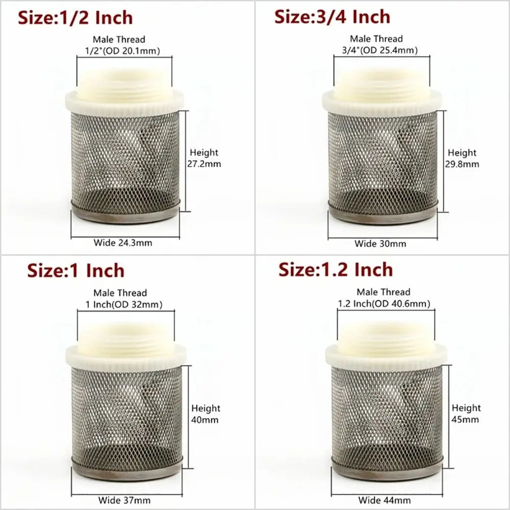 304 Stainless Steel Mesh Hose Filter 1/2" 3/4" 1" Water Pump
