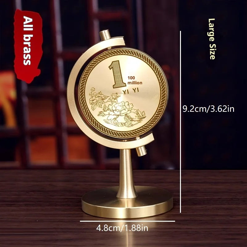 Brass 100 Million Small Target Spinning Desktop Light Stress Relief Office Living Room Decorative Craft Ornament Luxury Design Oasis Select L