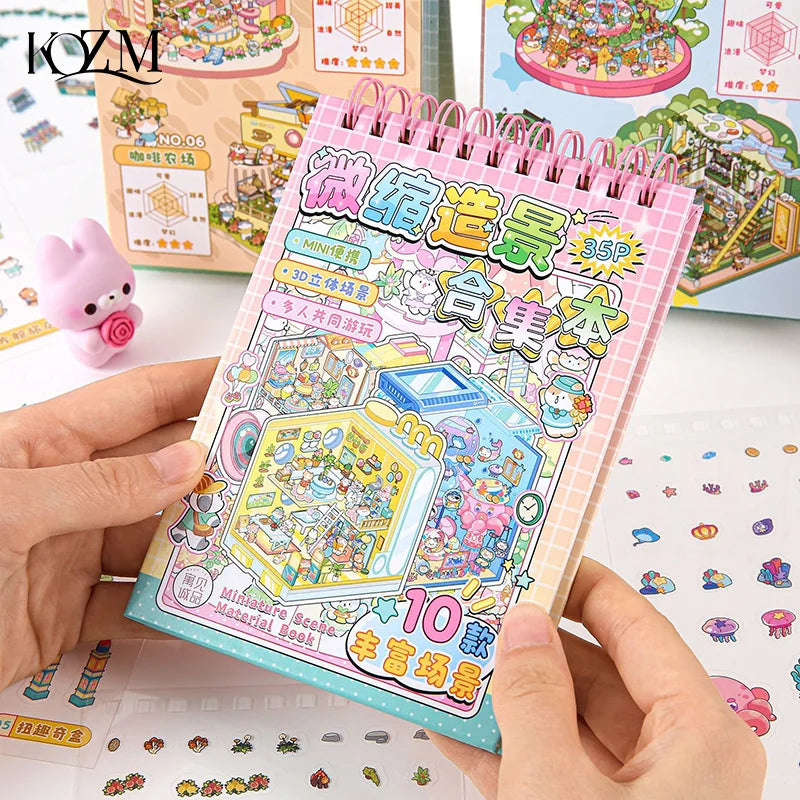 Chinoiserie Landscape Scene Sticker Book | DIY Mountain River