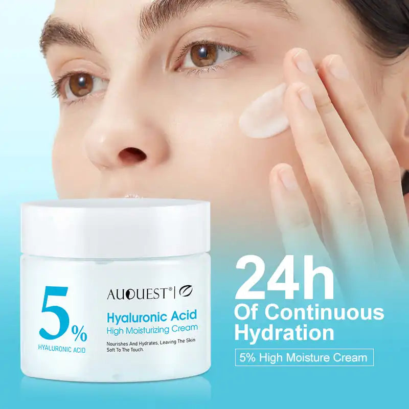Hyaluronic Acid Face Serum & Cream Skin Care Set Deep Nourishing Lasting Moisturising Anti Dry Facial Skincare Cosmetics Kit Oasis Select