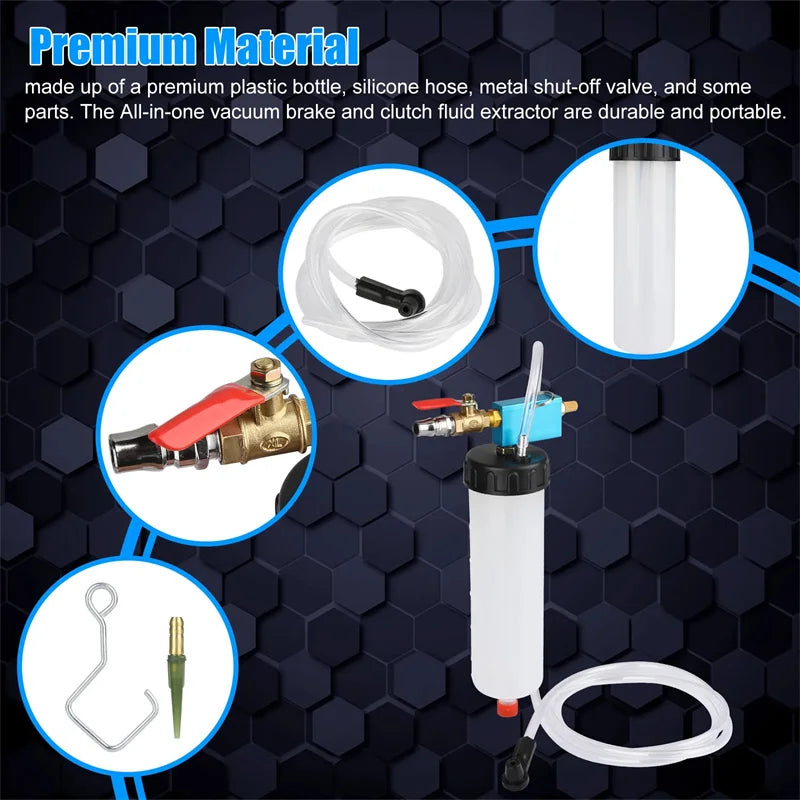 Car Brake Fluid Oil Change Tool Hydraulic Clutch Oil Bleeder Empty Exchange Drained Equipment For Motorbike Oasis Select As shown one size