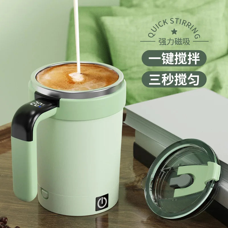 Smart Self-Stirring Mug with Temp Display | Electric Thermos Cup