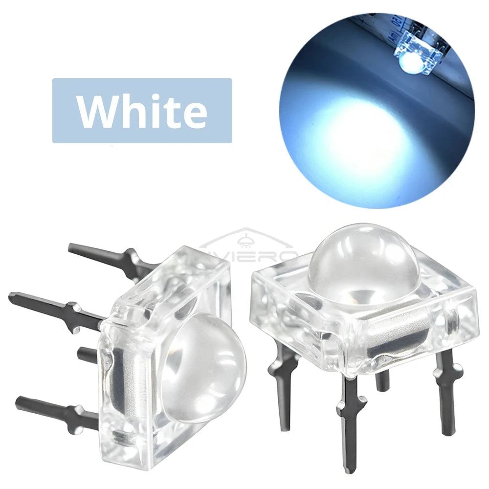 100pcs 5mm F5 LED Bulbs – Red Green Blue White Yellow DIY
