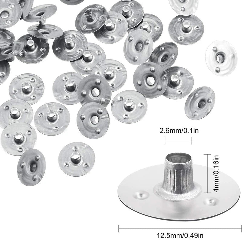 Hot Sale 100 Pcs Durable Waxed Candles Making Metal Wick Sustainers Carry Holders Tabs Tool Candle Wicks Base DIY Candle Making Oasis Select