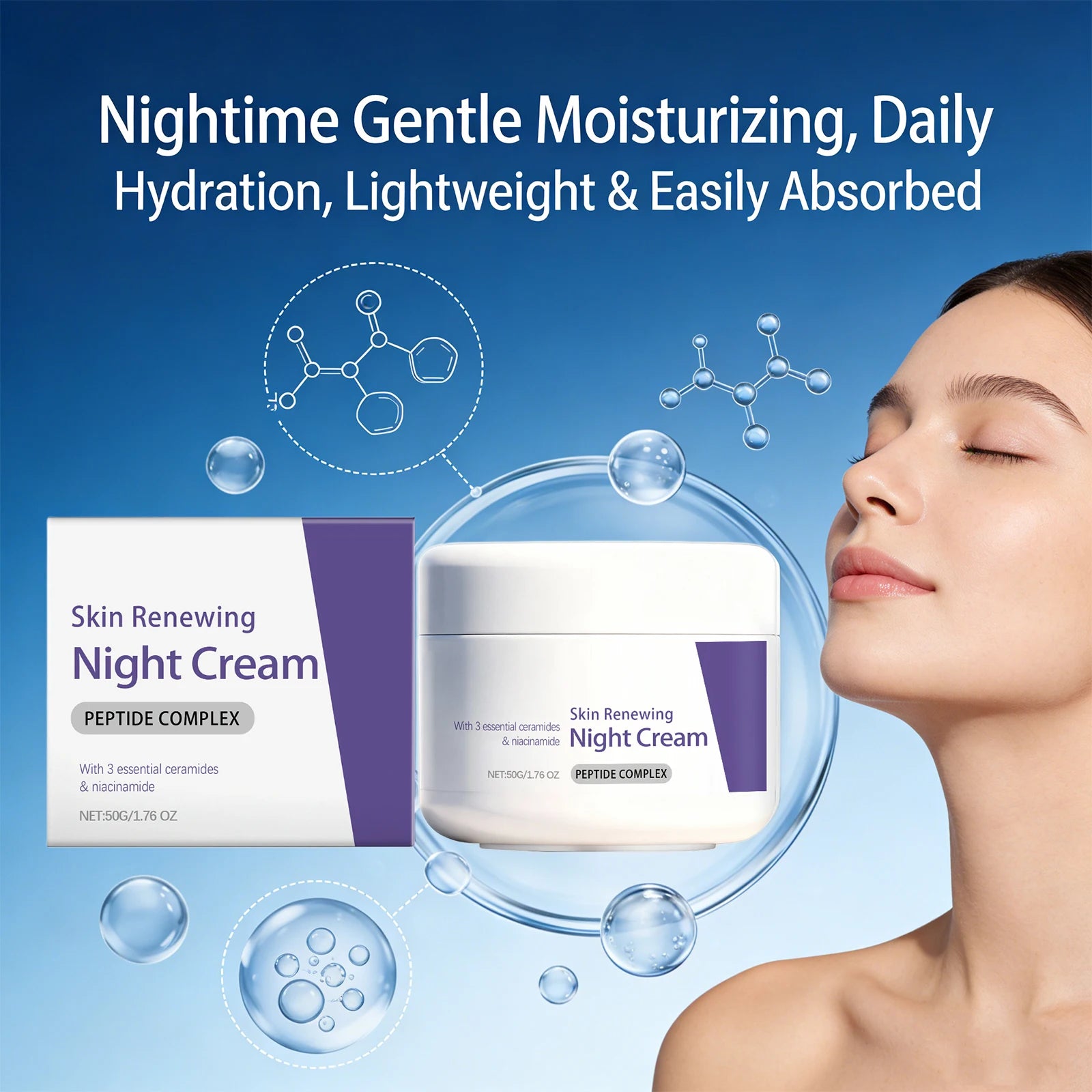 Ceramide Night Cream with Niacinamide – Brightening & Hydrating Night Cream Oasis Select