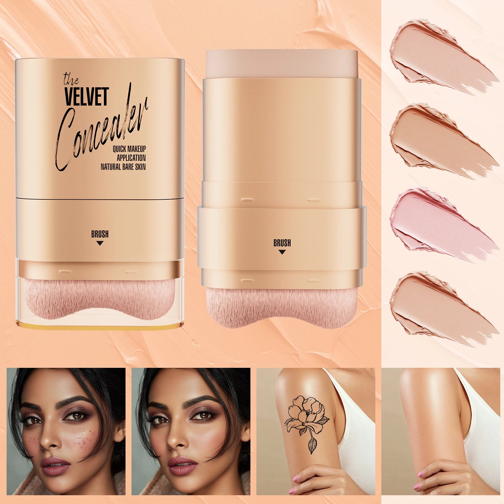SADOER 4-Color Concealer Palette – Waterproof & Long-Lasting