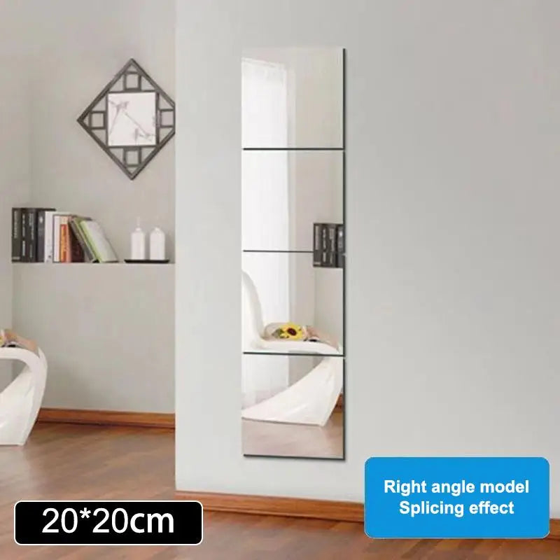 Square Acrylic Mirror Wall Sticker – DIY Mosaic Tile Decal