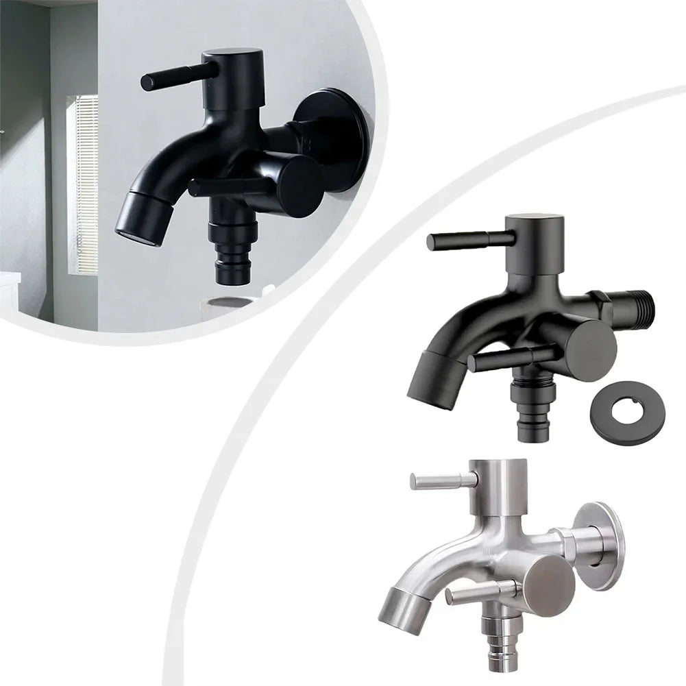 Dual Outlet Faucet – 1 Inlet 2 Outlets, Bidet & Washing Machine
