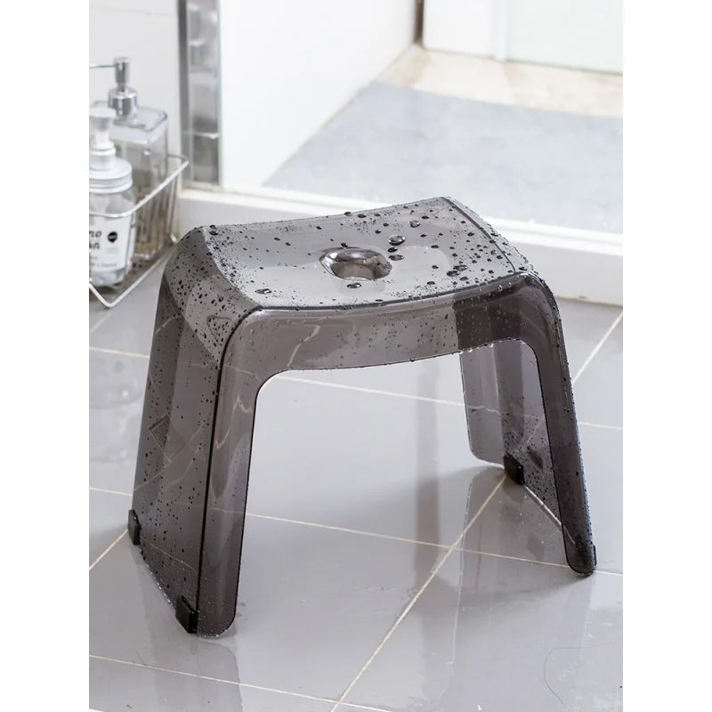 Bathroom Stool Home Furniture Transparent PCTG Plastic Shoe Stool Designer Antiskid Elderly Shower Bath Chair Seat For Adults Oasis Select