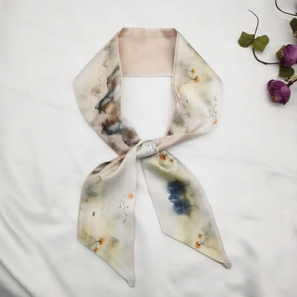 New Floral Headband Ribbon Oil Painting Headscarves Chinese Style Floral Scarf Oasis Select 8
