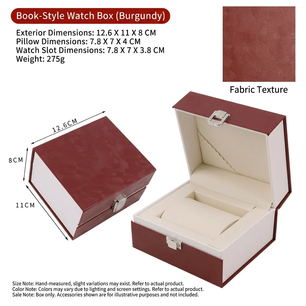 PU Leather Watch & Jewelry Organizer Box | Multi-Compartment