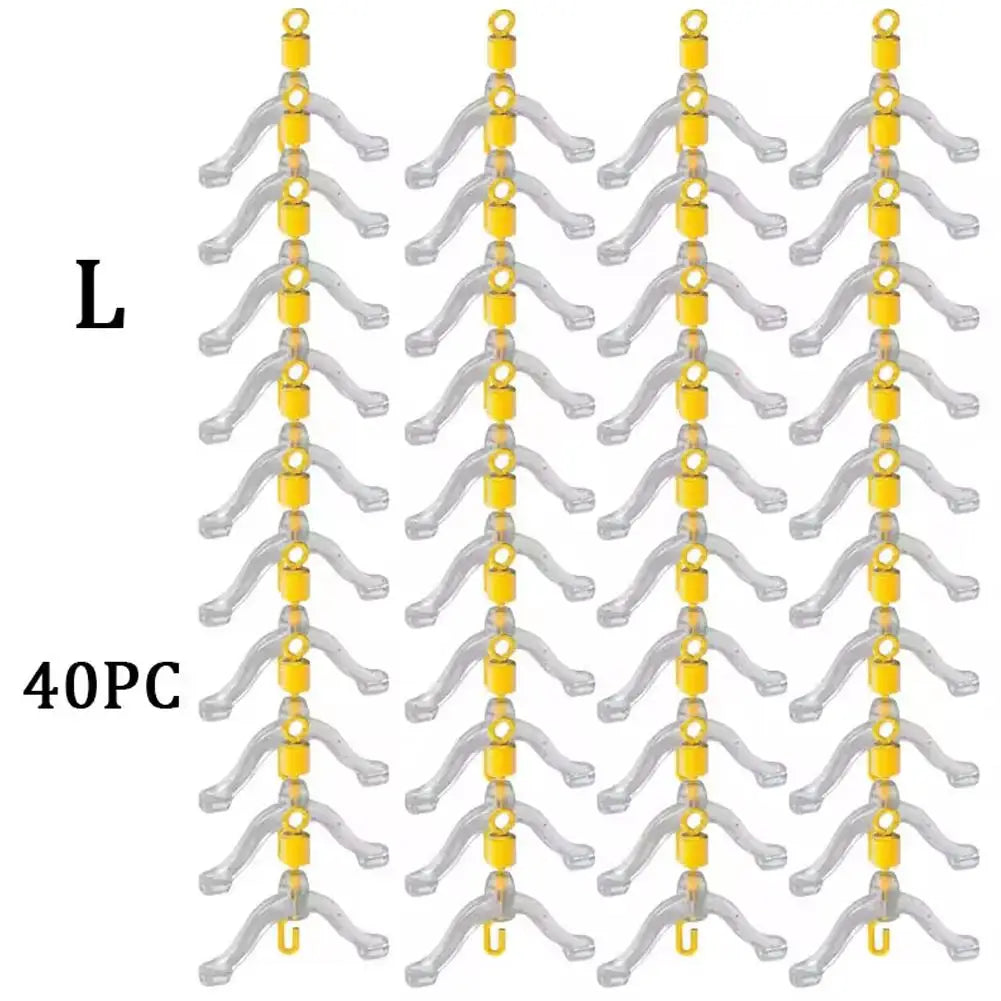 40pcs S/L Silicone Anti Tangle Device Fishing Line Splitter Hook Separator Carp Feeder Fishing Rigging Fishing Line Bifurcation Oasis Select 40PCS yellow L