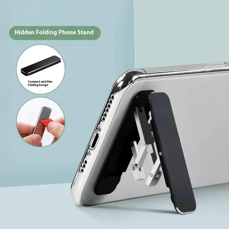 1/3PCS Mini Invisible Foldable Mobile Phone Stand Aluminum Alloy Desktop Mount Material Holder Adjustable Angle For Cellphone Oasis Select
