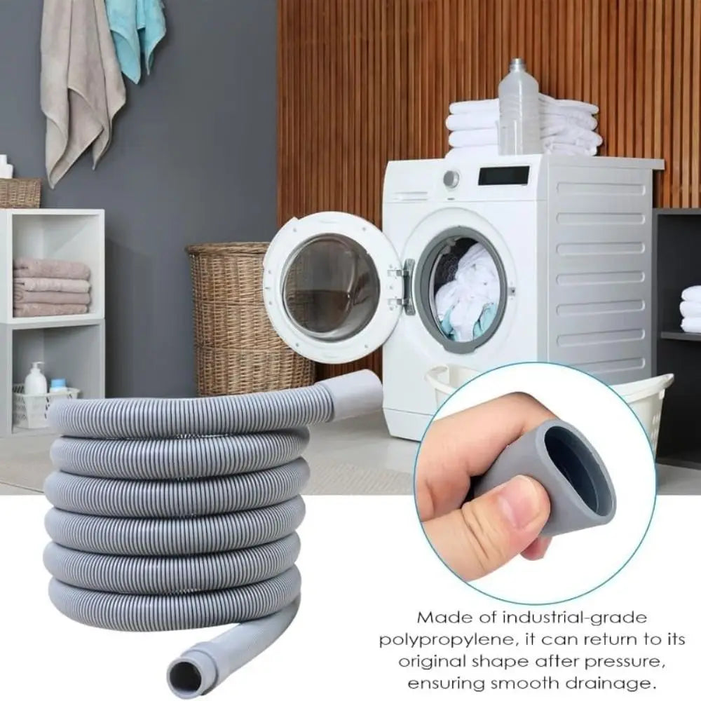 New Flexible Washing Machine Drain Hose Corrugated Grey Washing Machine Tube Thickened Faucet Accessories Oasis Select