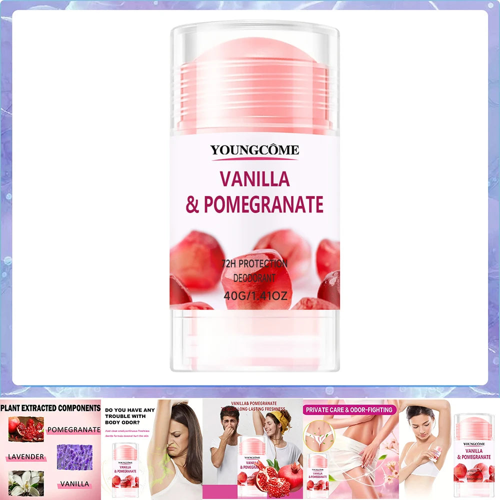 Aluminum Free Deodorant for Women 1/5 Count Pomegranate and Lemon Verbena 72 hour odor protection Whole Body Deodorant Sticks Oasis Select 40g 1pcs