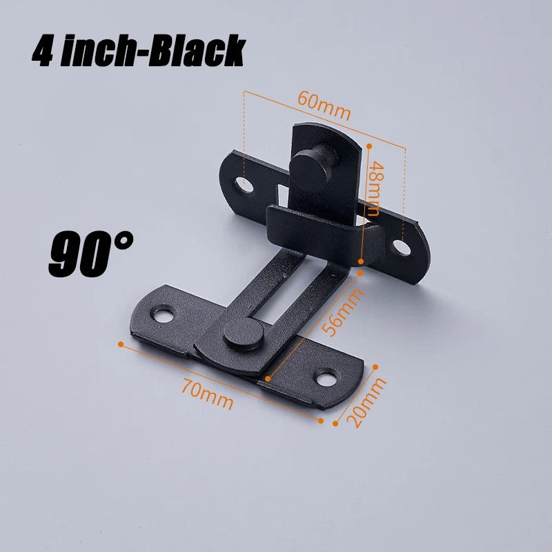 Sliding Barn Door Latch Sliding Right Angle Door Latch Door Bolt Wine Cooler Closet Window Door Latch Plug Baby Safety Latch Oasis Select 4inch-Black 90 1PC