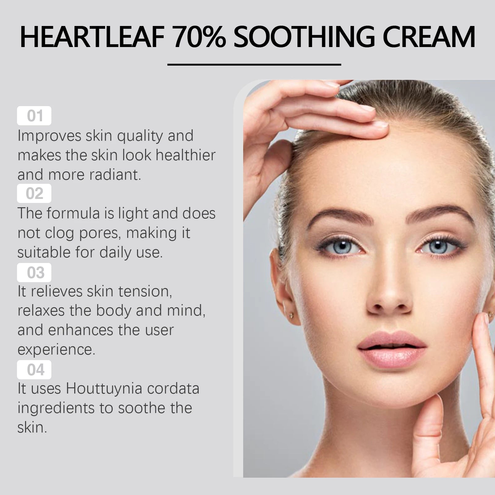Heartleaf 70% Soothing Cream – Ceramide & Aloe Moisturizer Facial Soothing Cream Oasis Select