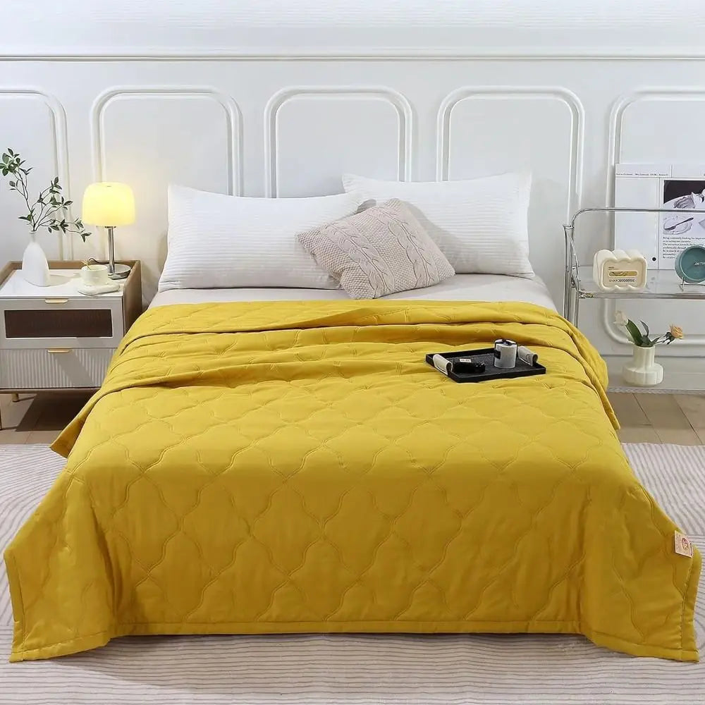 New Double Sided Cooling Blanket Comfortable Breathable Conditioning Quilt Spring Summer Solid Color Skin-Friendly Cooler Quilt Oasis Select