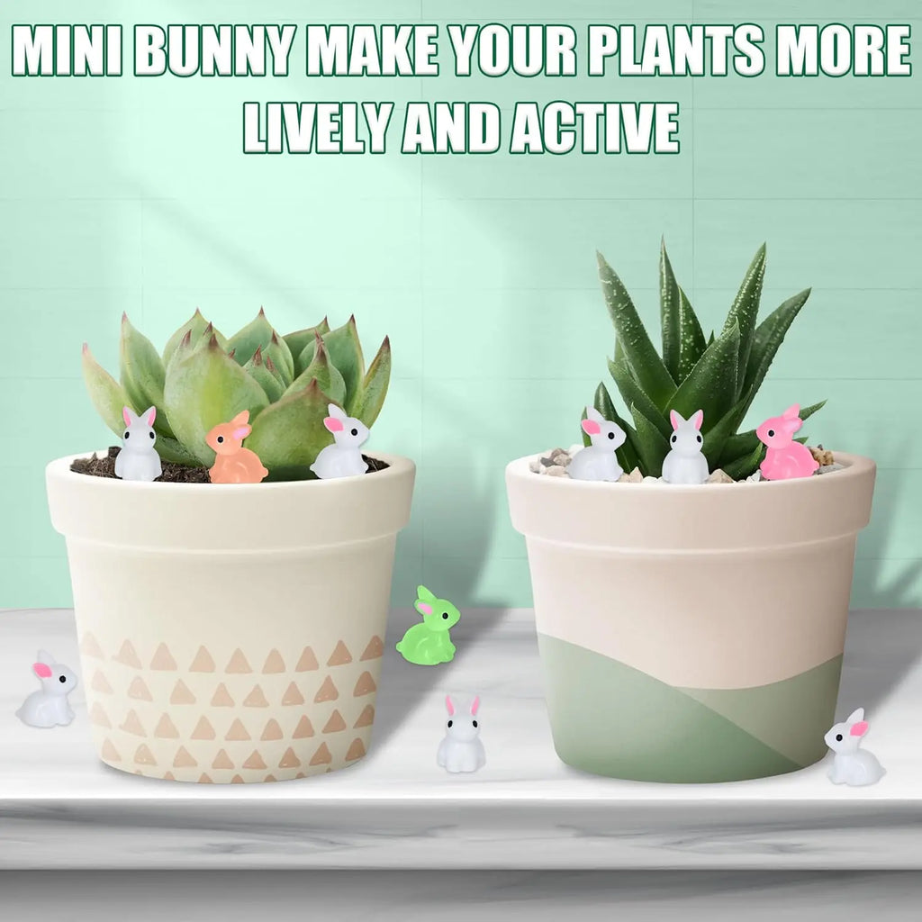 18/36/54 PCS Glow-in-the-Dark Bunny Figurines for Fairy Garden Paths & Micro Landscapes Resin Mini Rabbits Moss Terrarium Decor Oasis Select