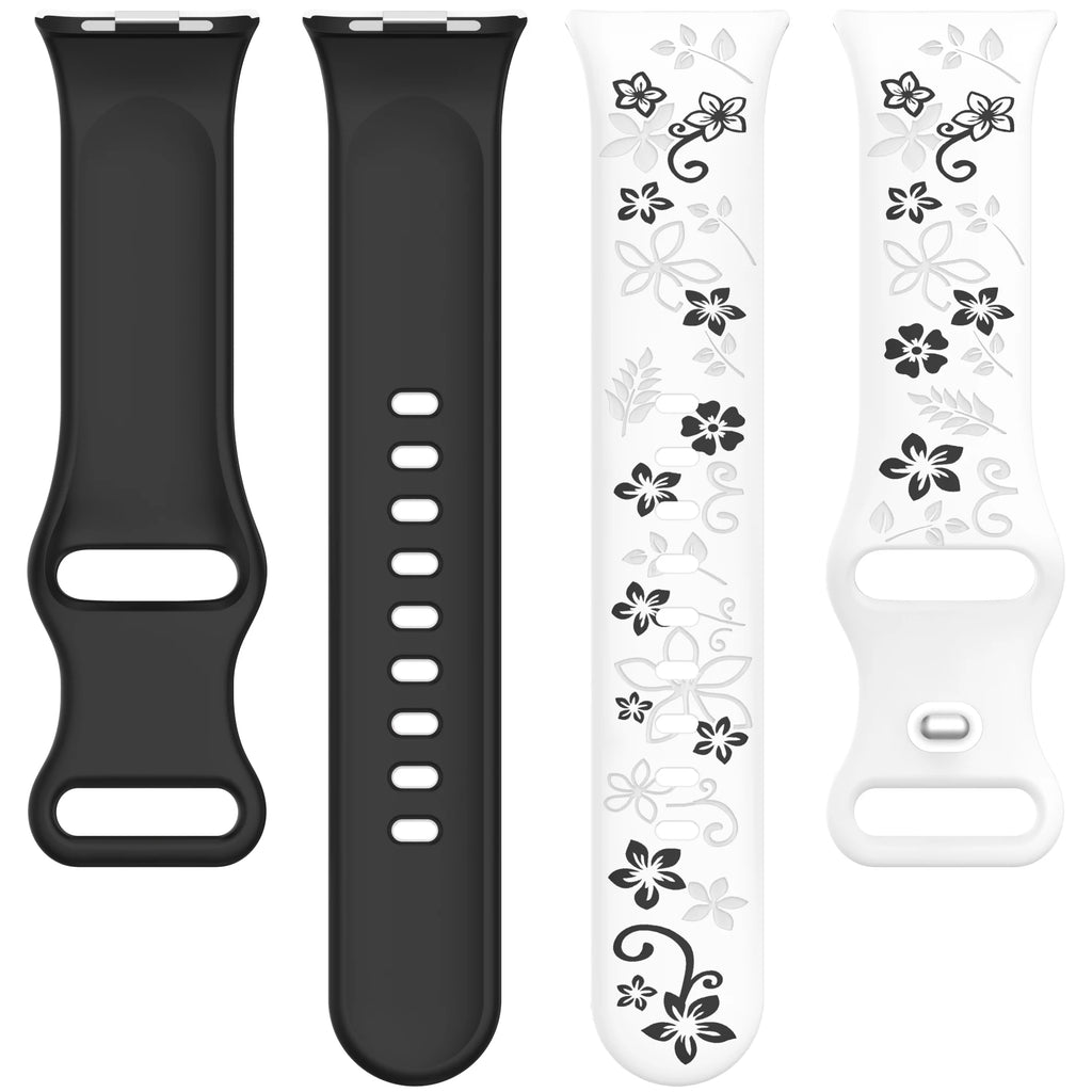 Two-Tone Floral Silicone Strap for Redmi Watch & Mi Band 8/9 Pro Silicone Watch Strap Oasis Select