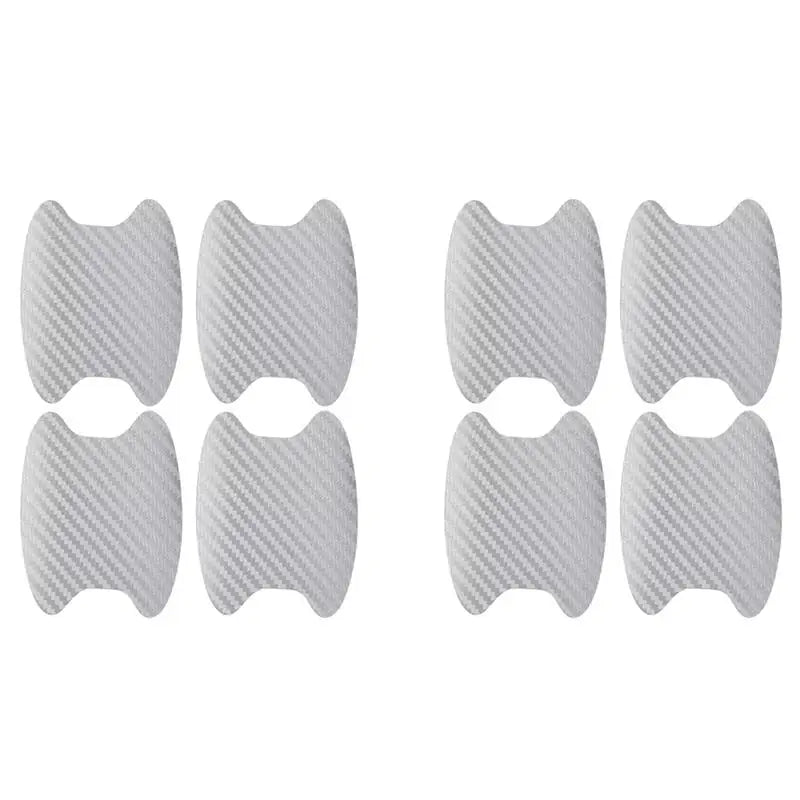 4/8/12/16Pcs Car Styling Mouldings Sticker Car Door Sticker Carbon Fiber Scratches Resistant Cover Auto Handle Protection Film Oasis Select 8pcs silver