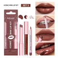 Waterproof Long Lasting Matte Black Lipstick Set Velvet Liquid Lip Gloss Lip Liner Set Red Stain Halloween Goth Makeup Oasis Select set3