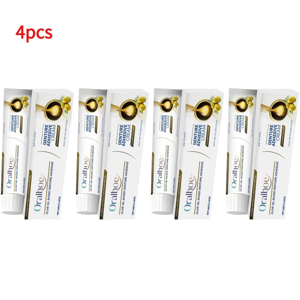 SADOER Denture Adhesive Cream – Secure Hold Natural Fit 68g Denture Adhesive Cream Oasis Select 4pcs