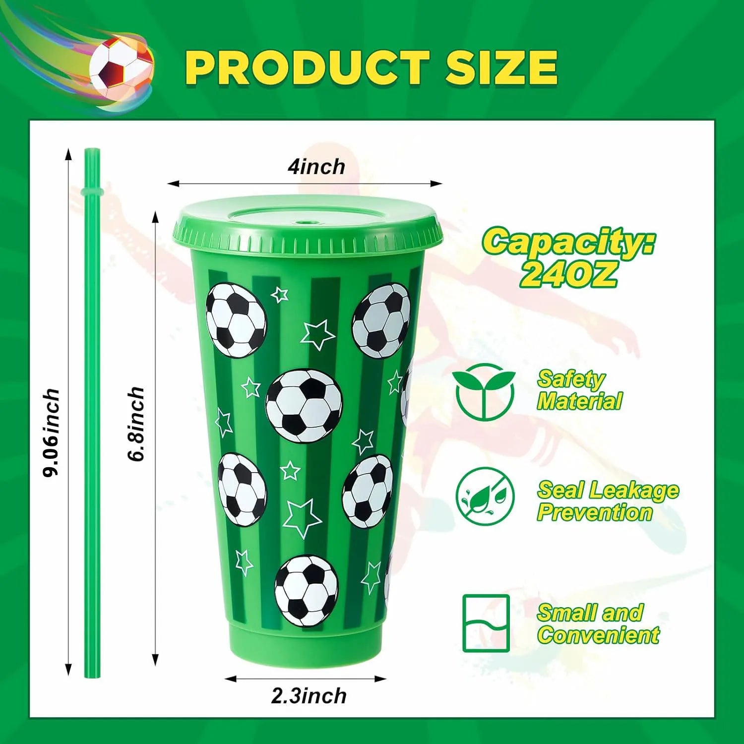 Lightweight Portable 6/12Pcs 710ML 24oz Plastic Football Cup Reusable Tumbler Drinking Bottle Game Day Sports Party Supplies Oasis Select