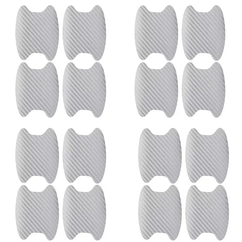 4/8/12/16Pcs Car Styling Mouldings Sticker Car Door Sticker Carbon Fiber Scratches Resistant Cover Auto Handle Protection Film Oasis Select 16pcs silver