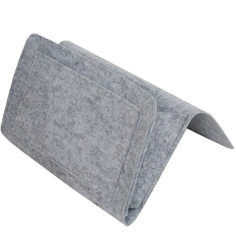 Felt Bedside Storage Organizer Anti-slip Bedside Bag Bed Sofa Side Hanging Couch Storage Remote Control Bed Holder Pockets Oasis Select Light Grey M