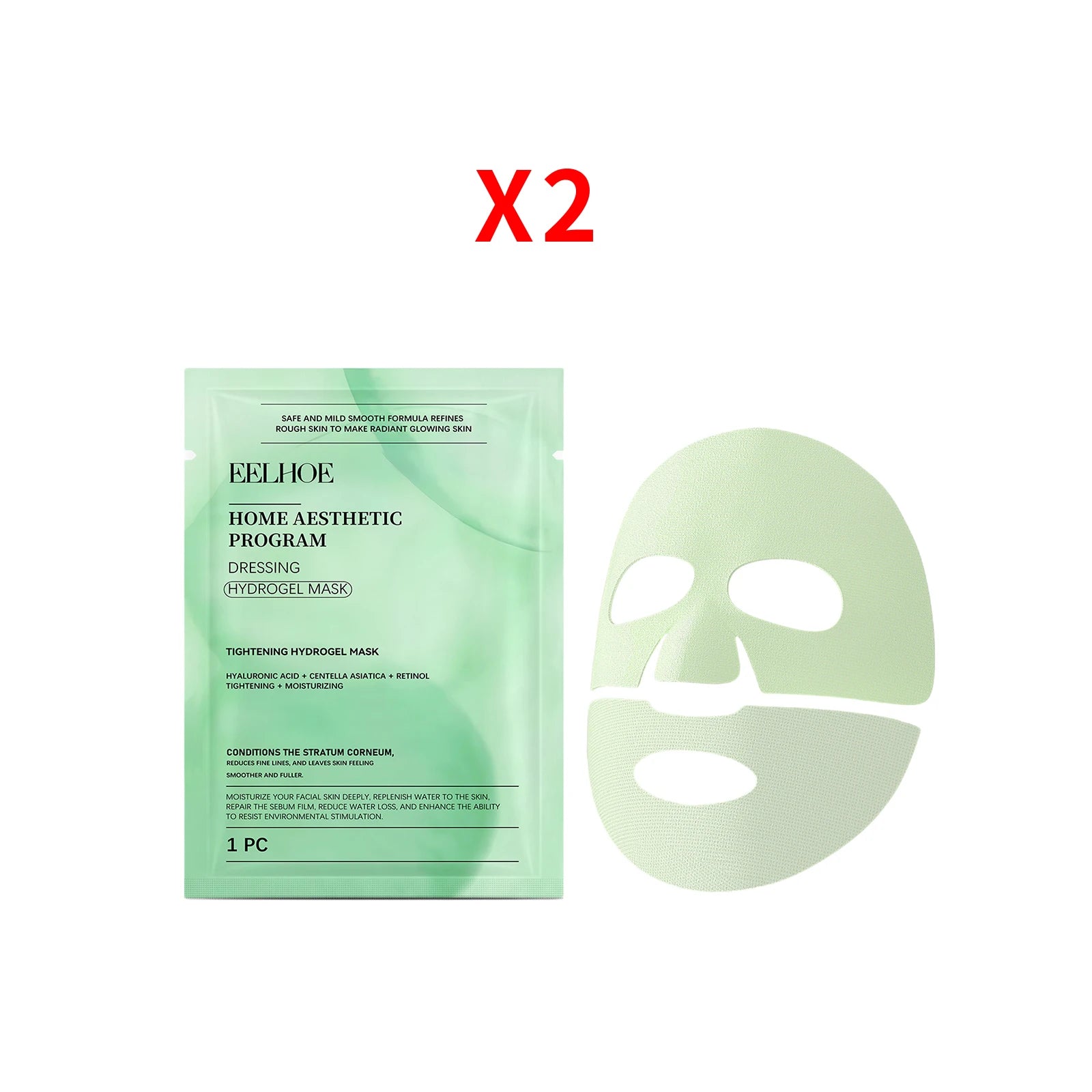 Eelhoe Centella Asiatica Hydrogel Mask – Brighten & Tighten Hydrogel Face Mask Oasis Select 2PC